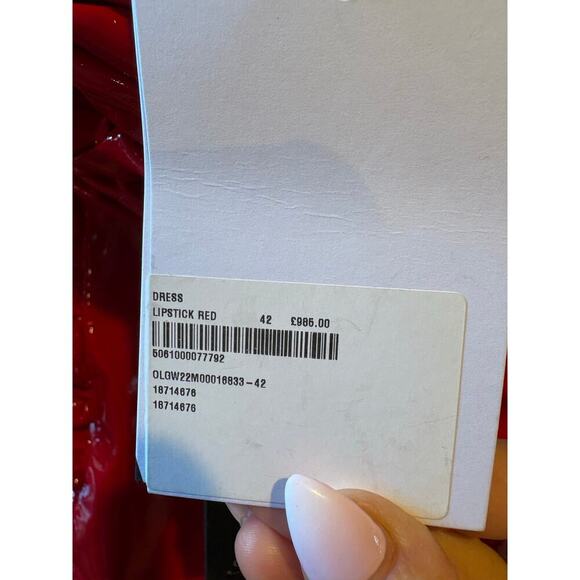 Bluemarine lipstick red bandage vinyl mini rushed dress size 42 small medium - Picture 15 of 16